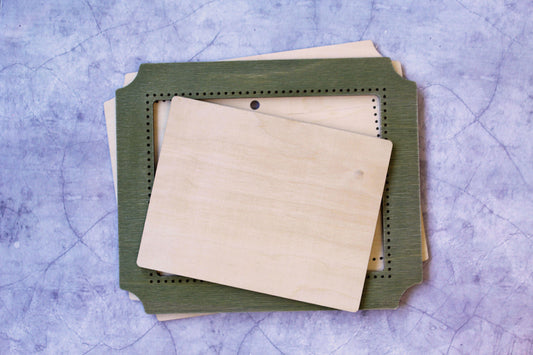 Rectangle Frame Green OP-261 Wooden Frame