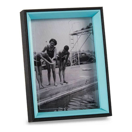 Photo frame Black Blue Crystal 3 x 20 x 15 cm MDF Wood