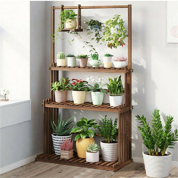 3 Tier Wooden Plant Home Decor Stand