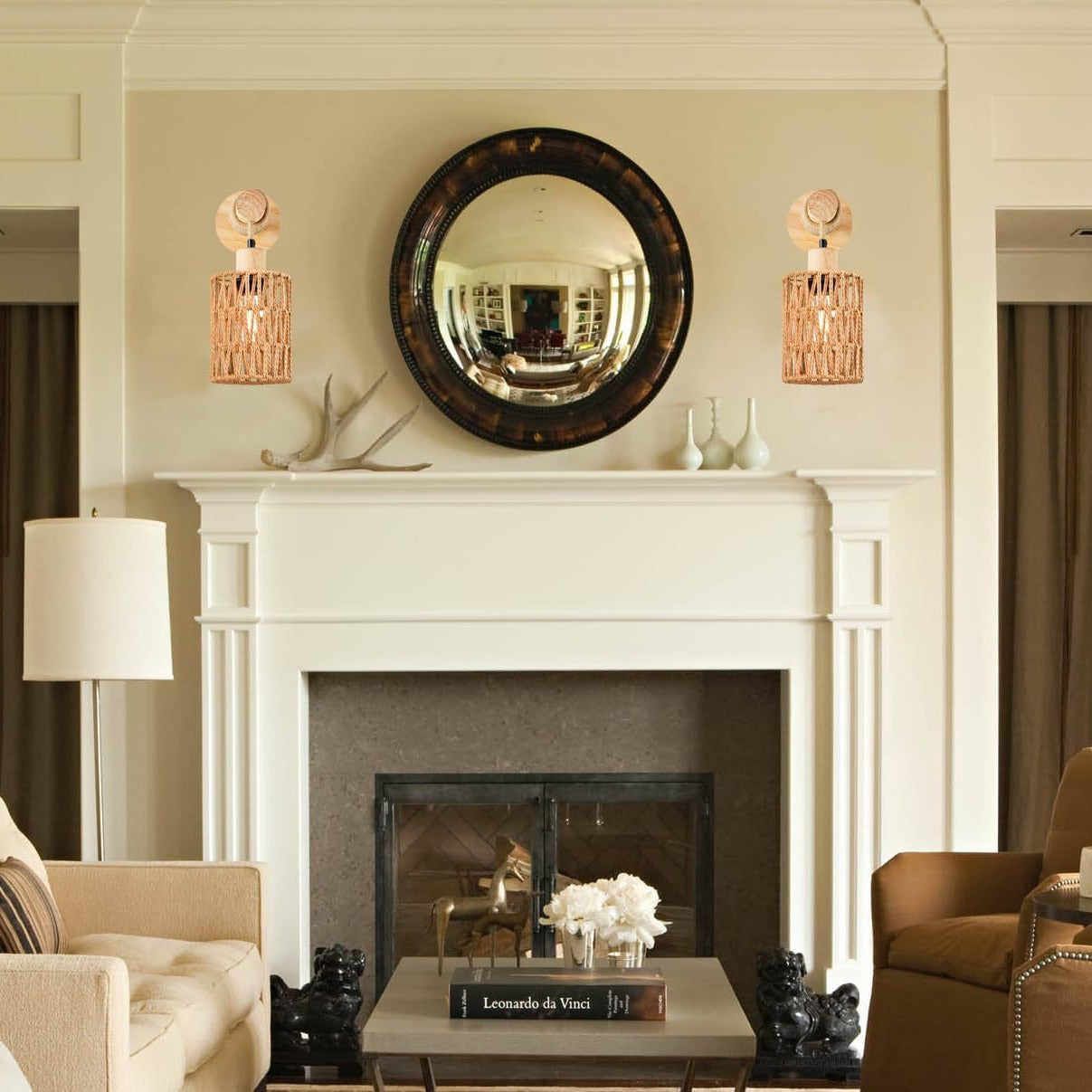 Wooden Bedroom Farmhouse Country Wall Lamps