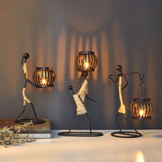 Creative Iron Candle Holder for Home Decor