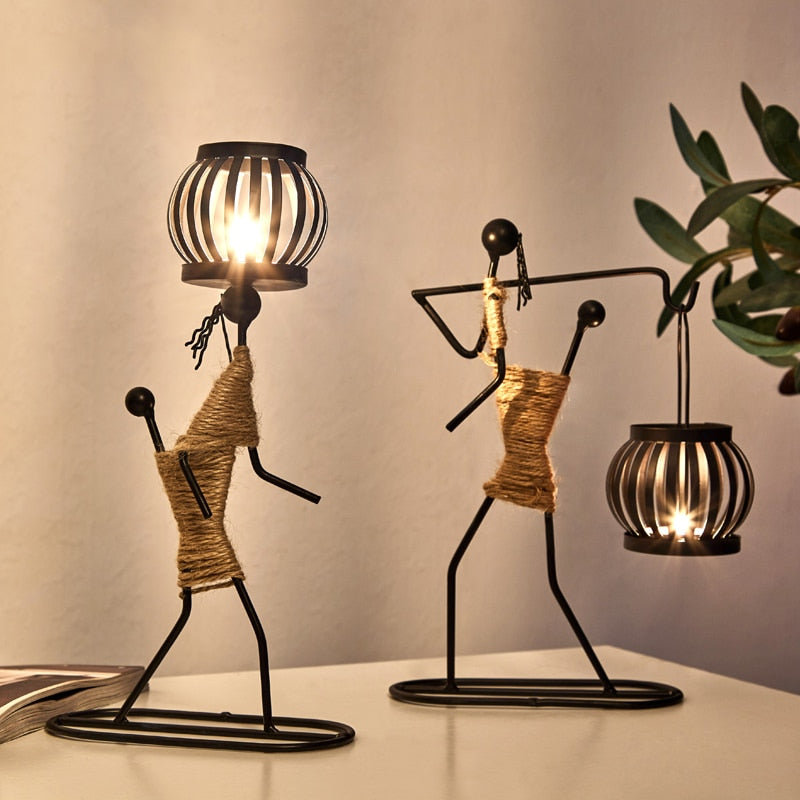 Creative Iron Candle Holder for Home Decor