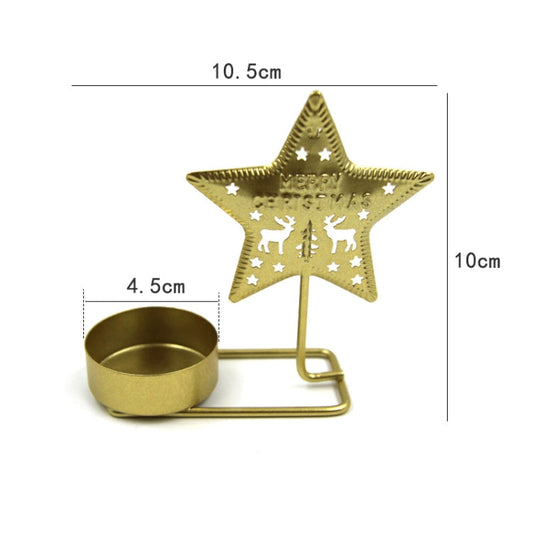 Christmas C Gold DH2303-03 Metal Retro Iron Art Candlesticks Ornament