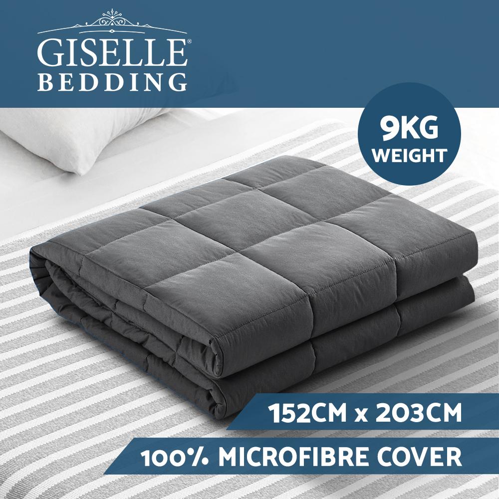 Weighted Blanket Adult 9KG Heavy Gravity Blankets Microfibre Cover