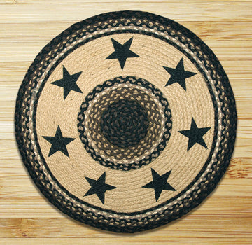 Earth Rugs 66-313BS Black Stars Round Patch