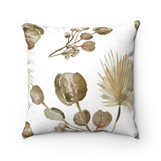 Garden Blossoms Double Sided Print Faux Suede Cushion/Pillow