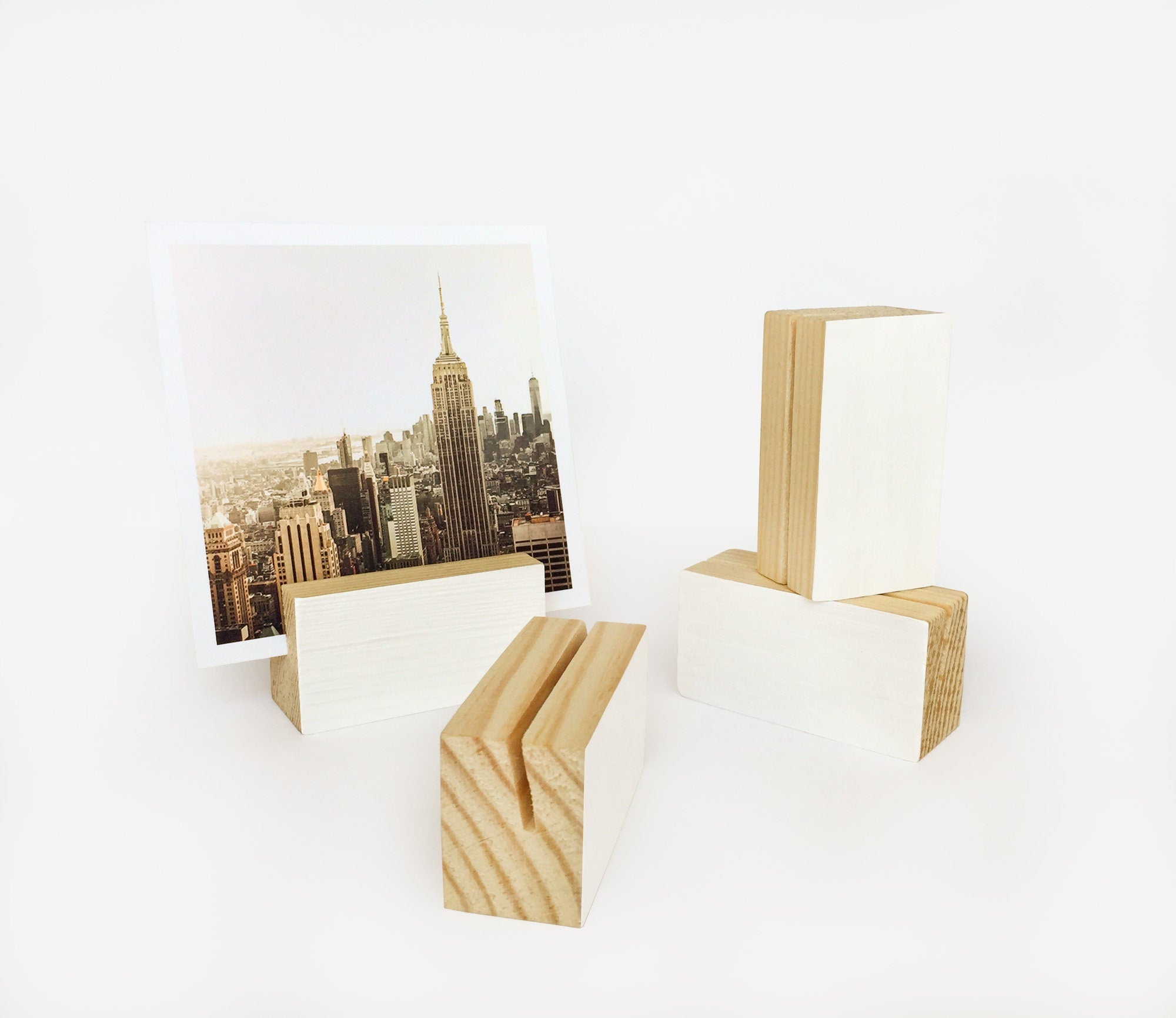 White Wood Block Holder