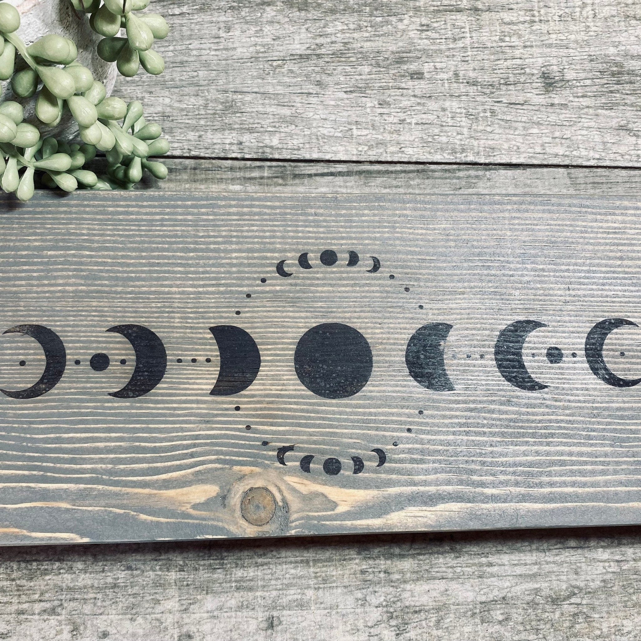 Wooden Moon Phase Riser, Witch Decor