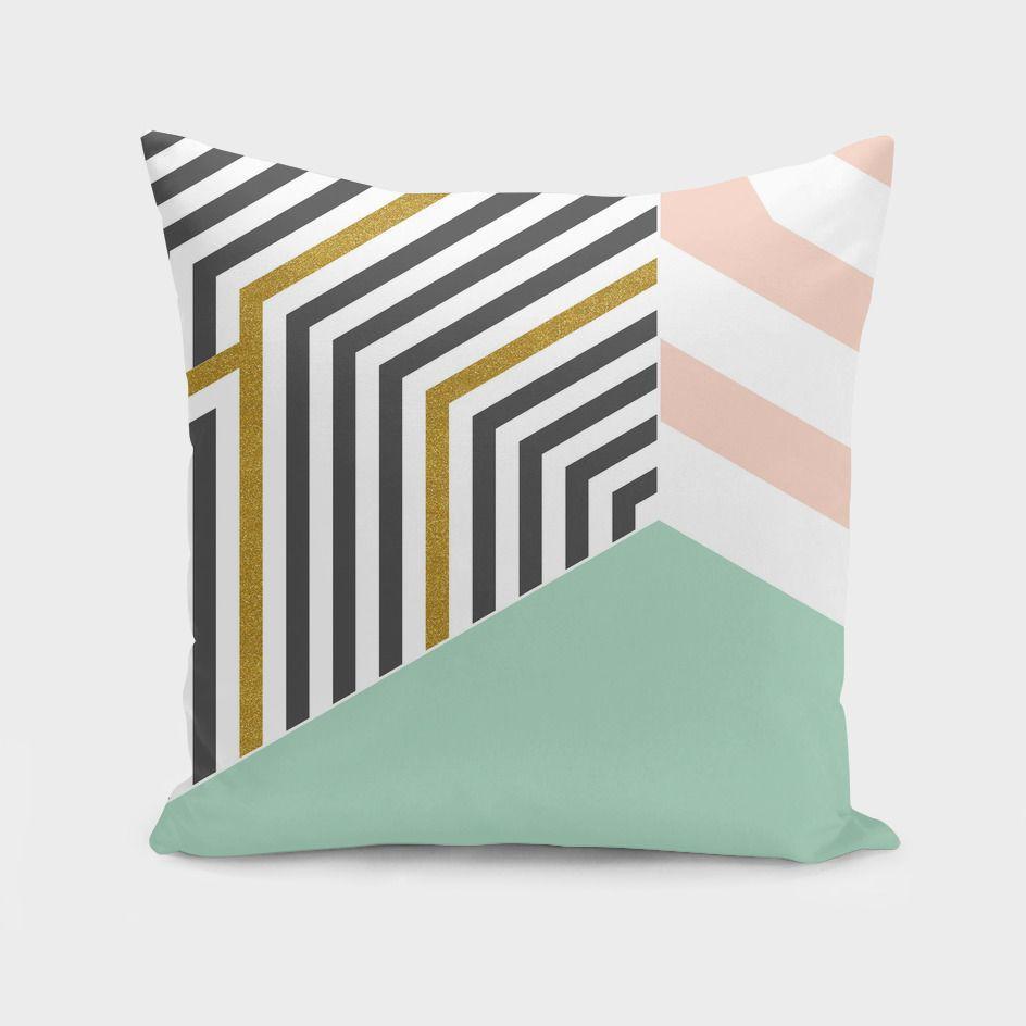 Mint & Gold Cushion/Pillow