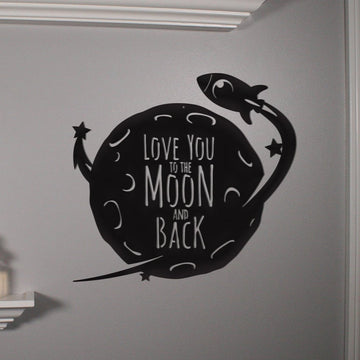 Love You to the Moon and Back - Rocket - Metal Wall Art/Decor